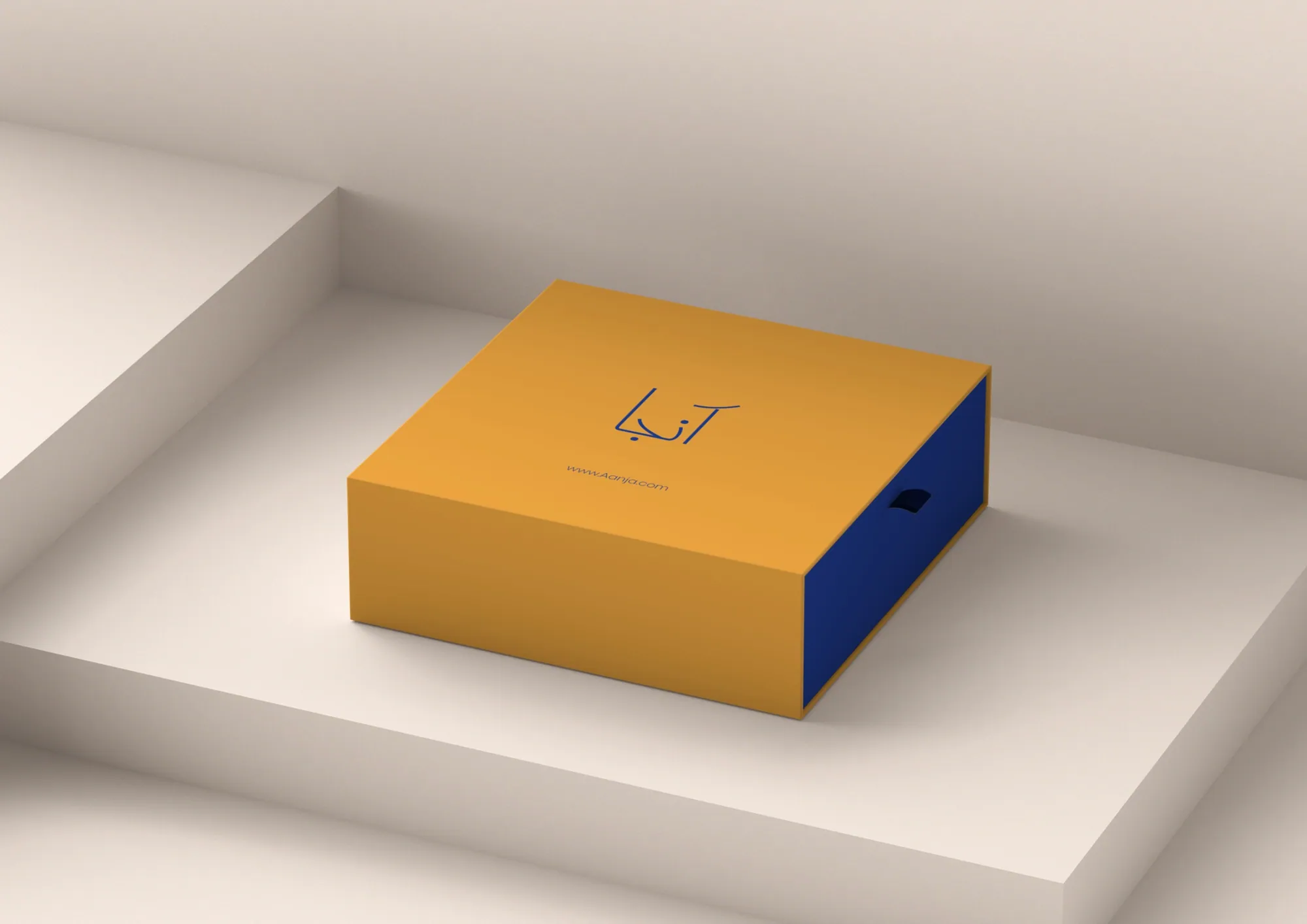 A marigold and blue Aanja box