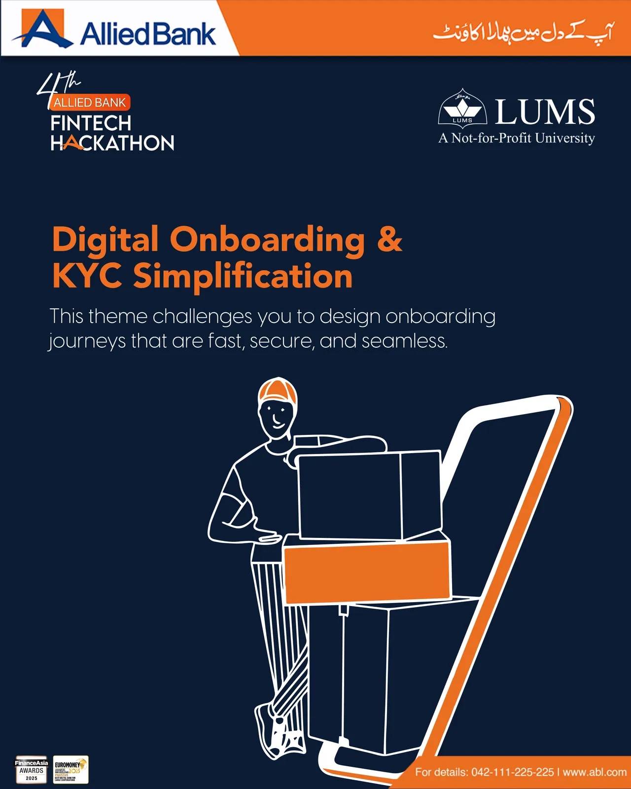 Thematic area post: Digital Onboarding and KYC Simplification, with a person stepping out of a phone
