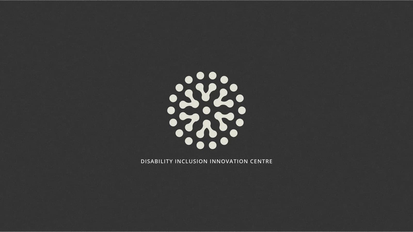Exploration: a burst of dots radiating from a centre, on charcoal