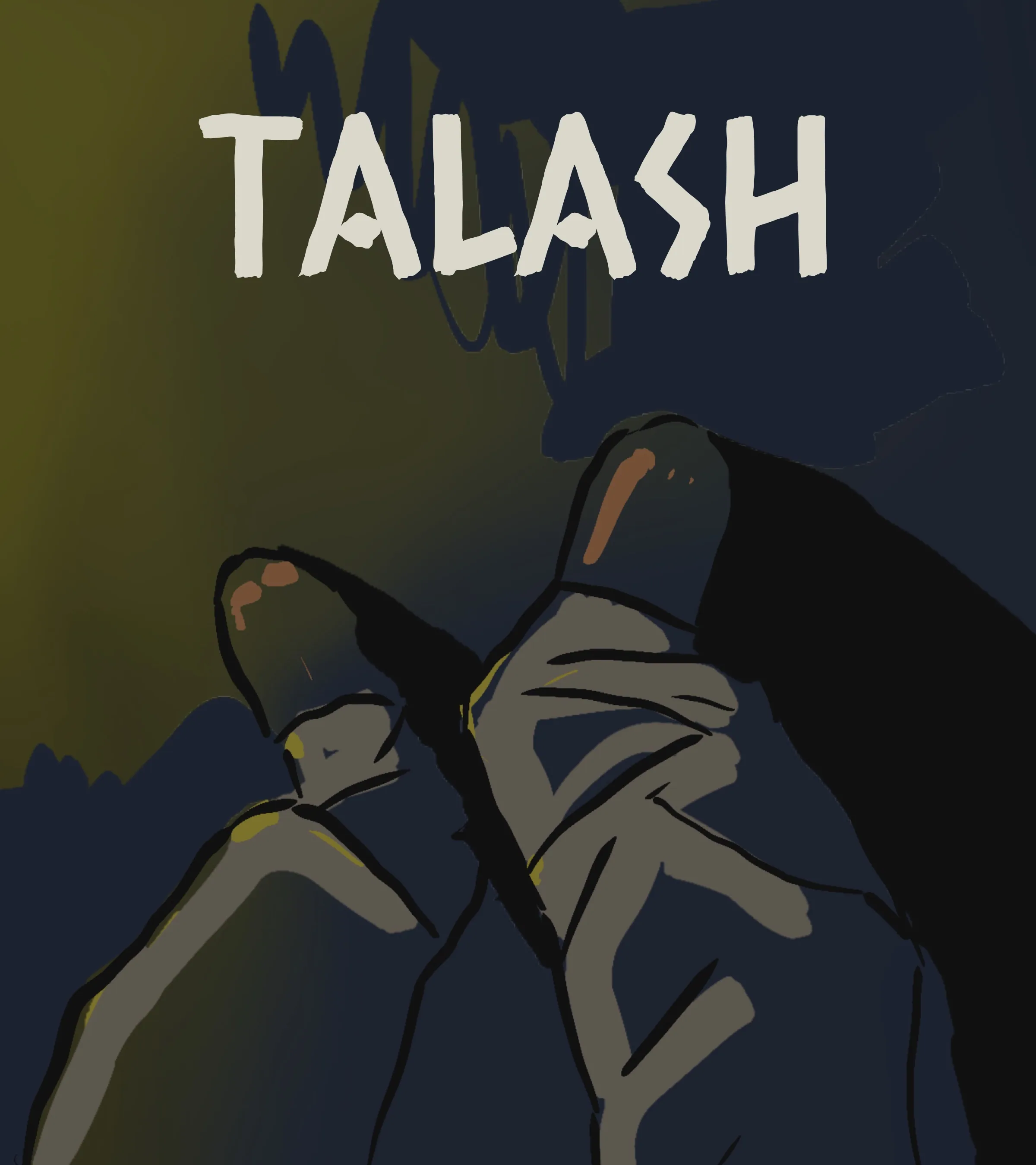The Talaash graphic novel cover: hands holding the locket under the title