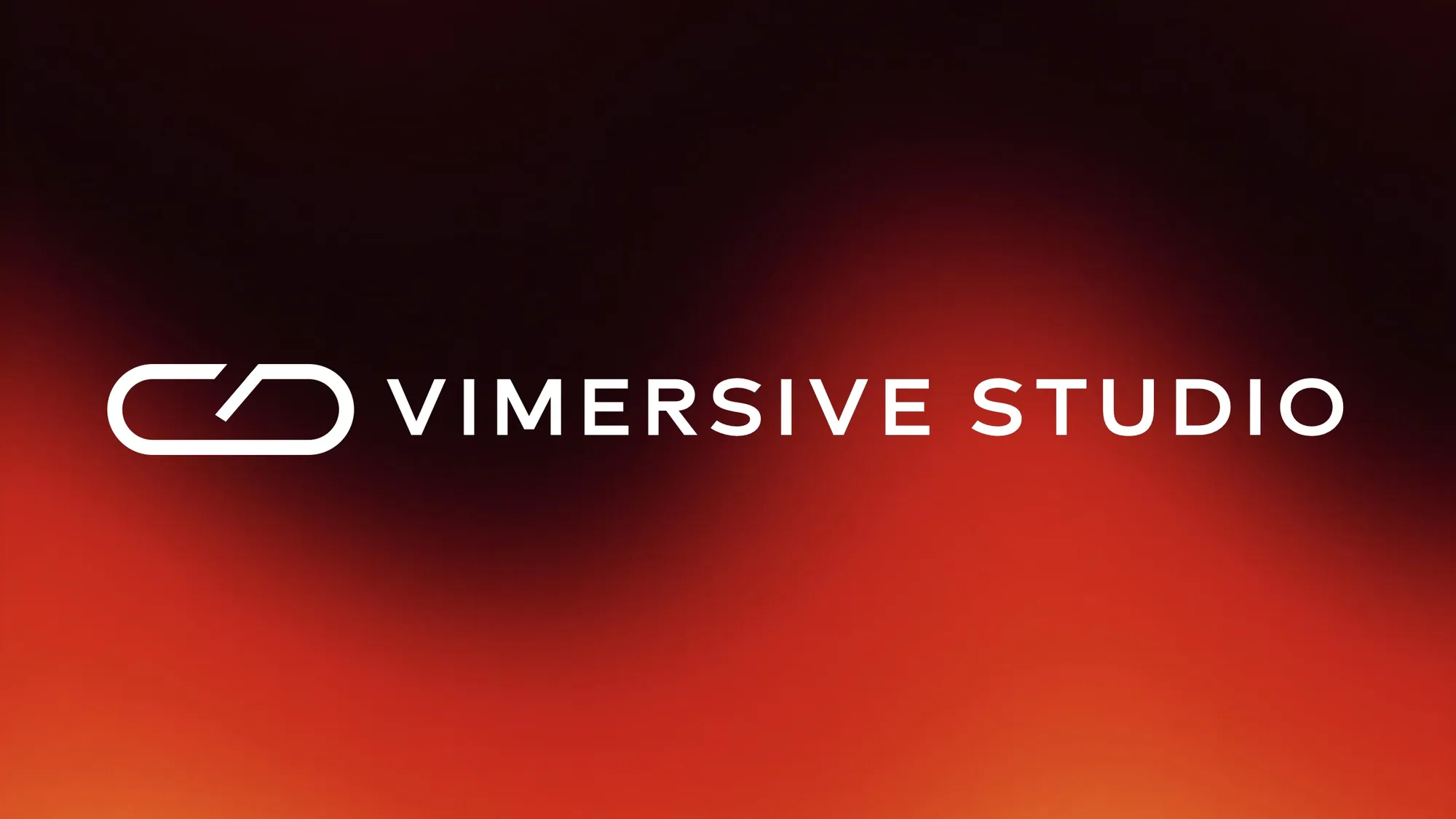 The Vimersive Studio lockup in white on a black-to-orange gradient