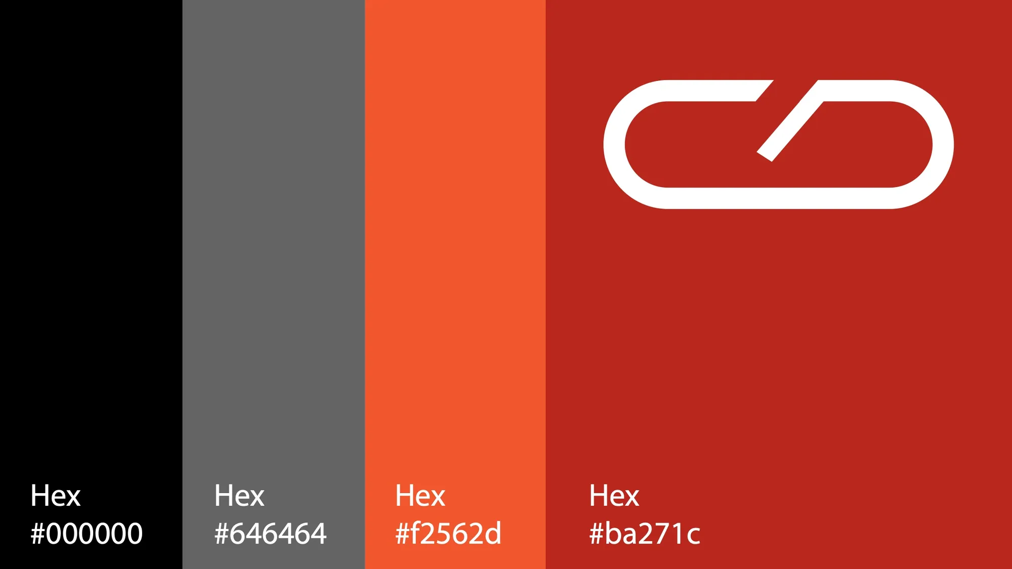The Vimersive palette in four bands: black, grey, orange and red, with the mark