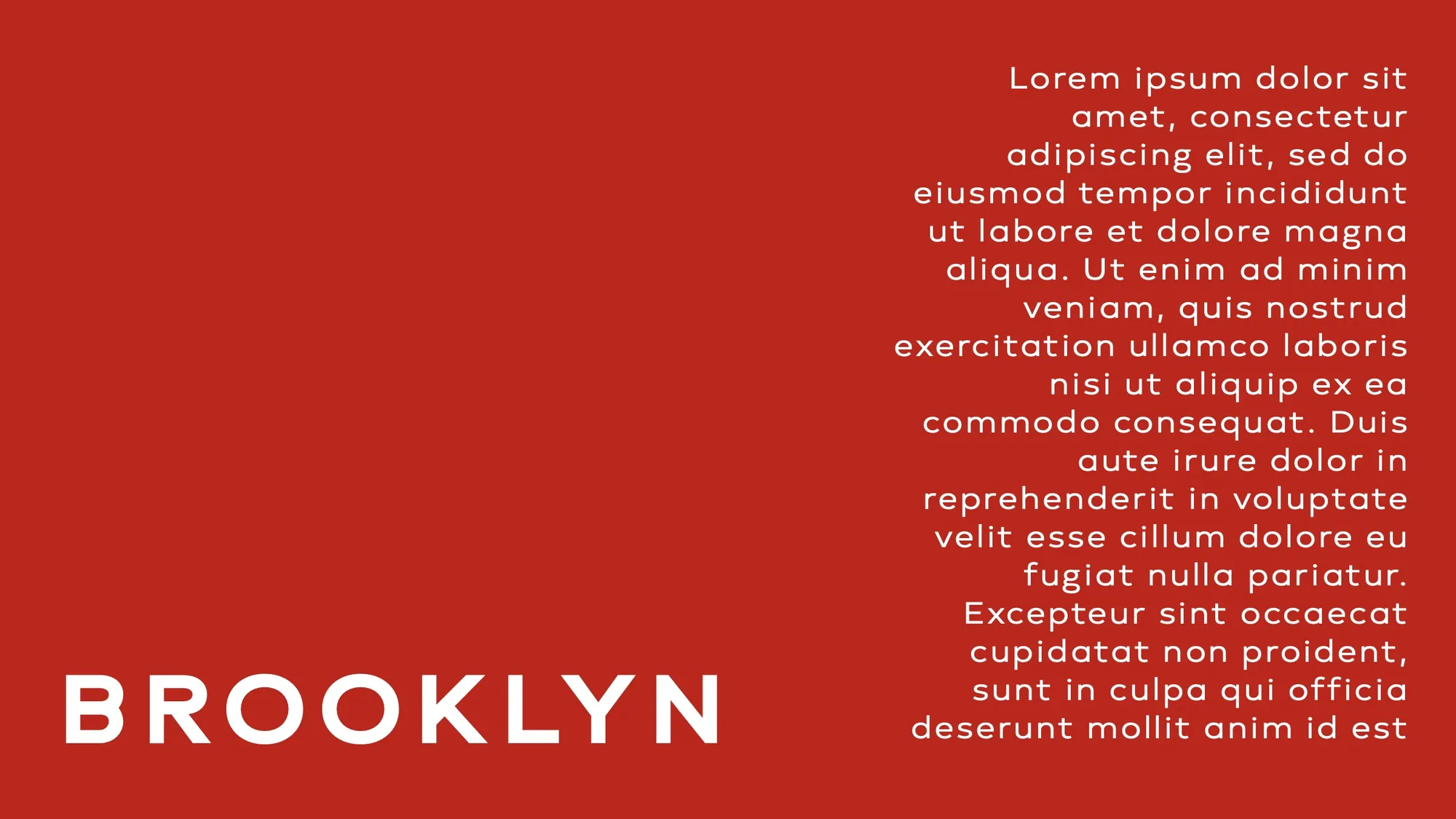 Type: Brooklyn set large on red